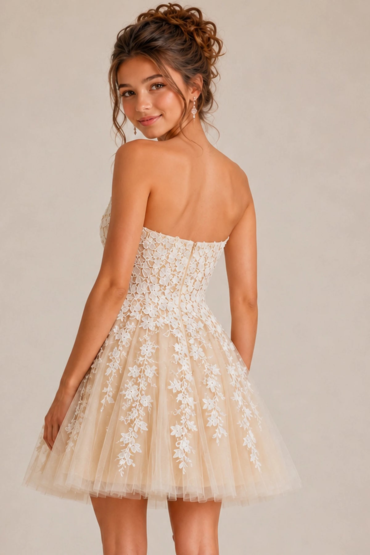 Jovani 1830 - Semi-Sweetheart Embroidered Short Dress