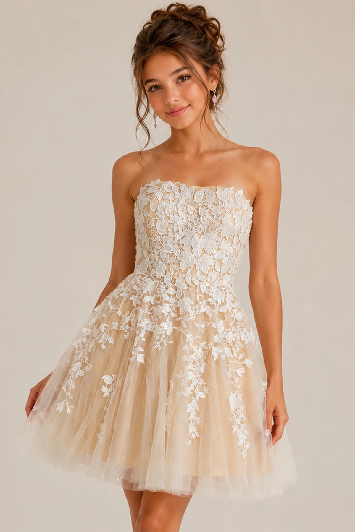 Jovani 1830 - Semi-Sweetheart Embroidered Short Dress