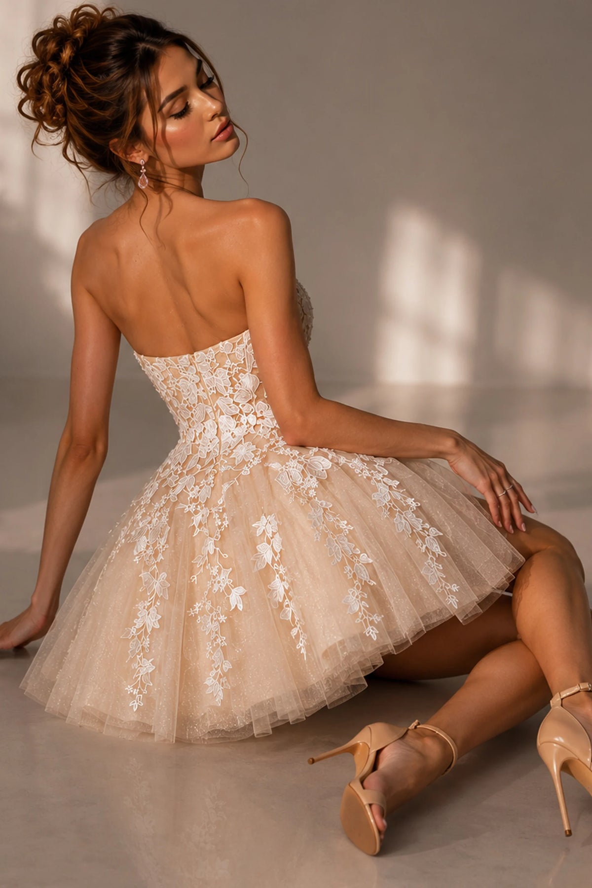 Jovani 1830 - Semi-Sweetheart Embroidered Short Dress