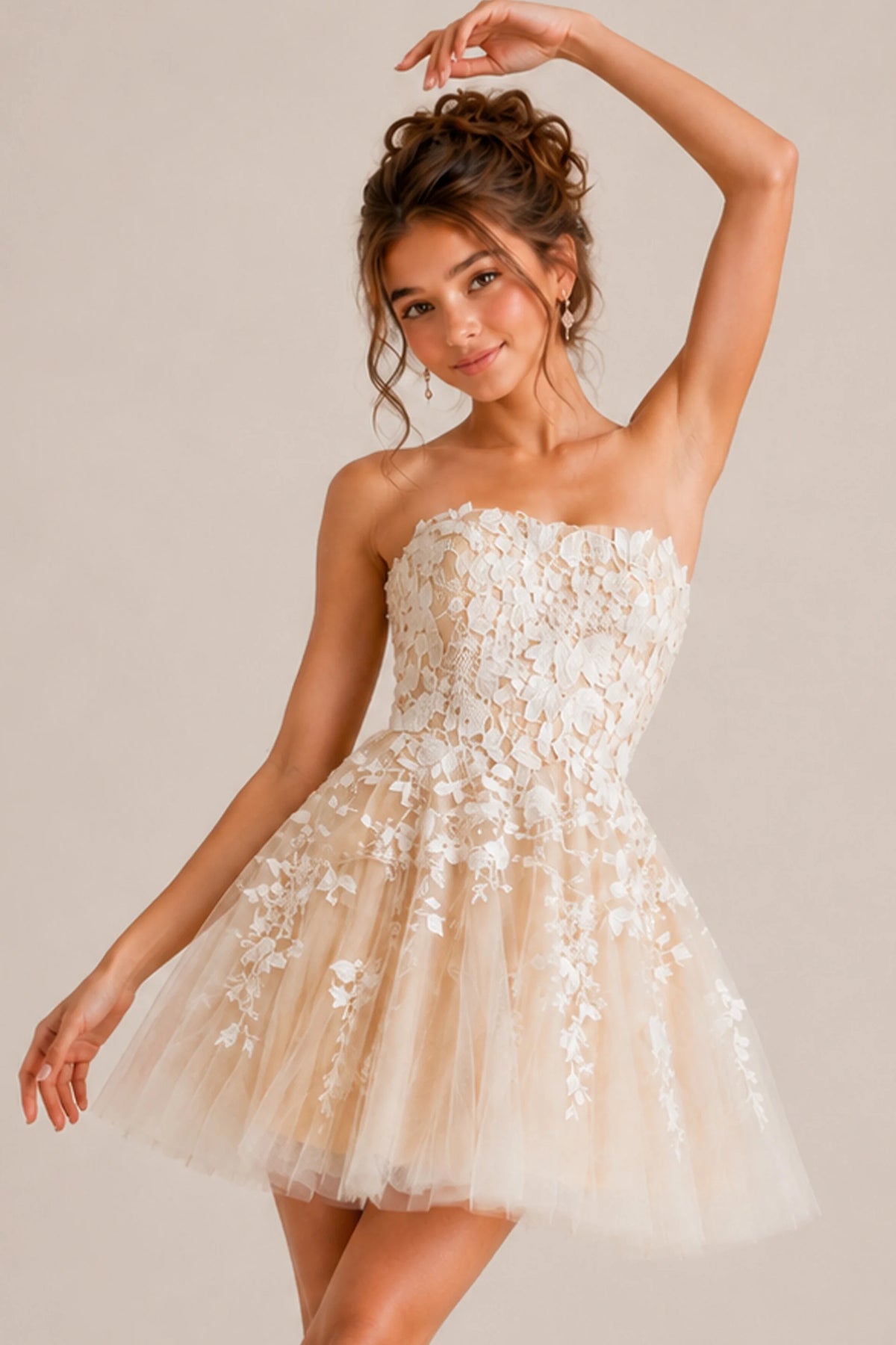 Jovani 1830 - Semi-Sweetheart Embroidered Short Dress