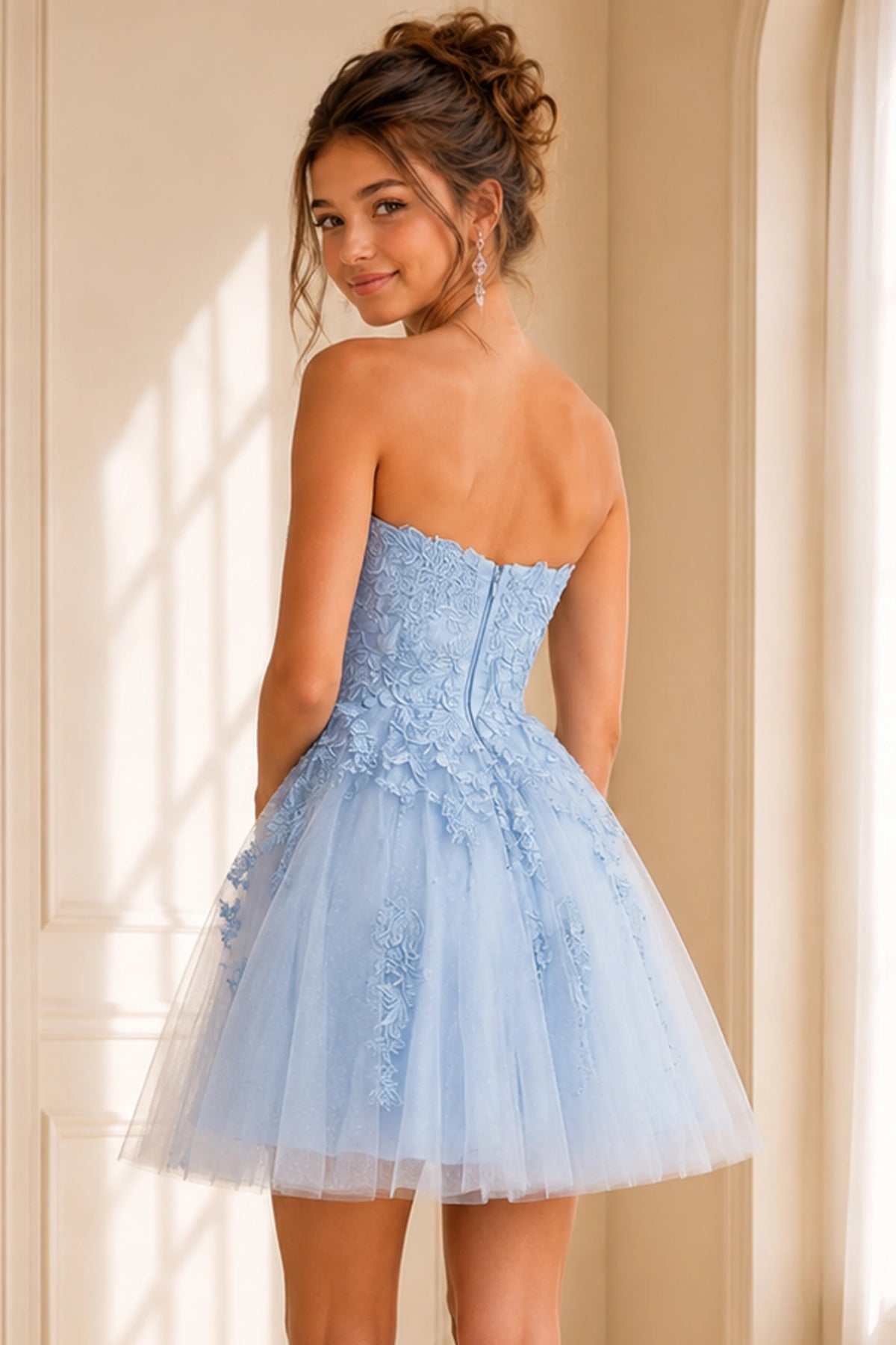 Jovani 1830 - Semi-Sweetheart Embroidered Short Dress