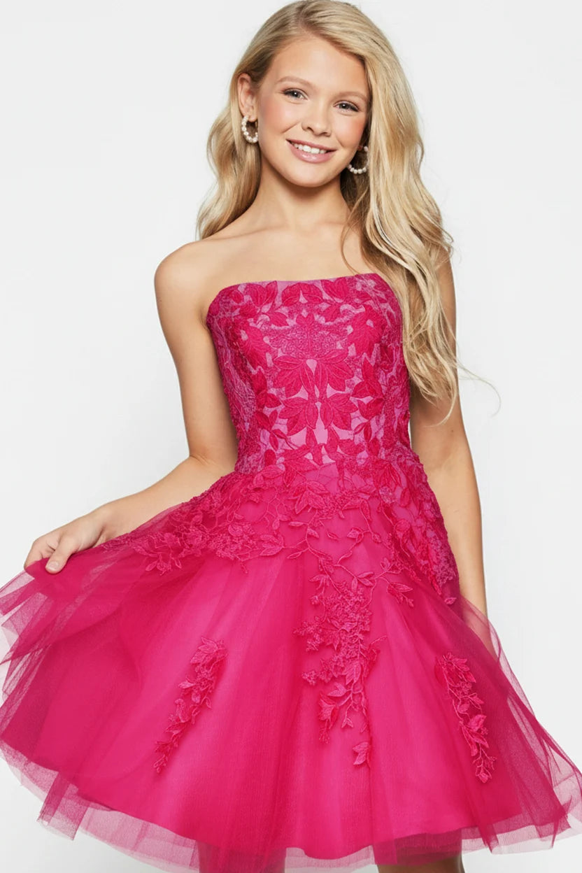 Jovani 1830 - Semi-Sweetheart Embroidered Short Dress