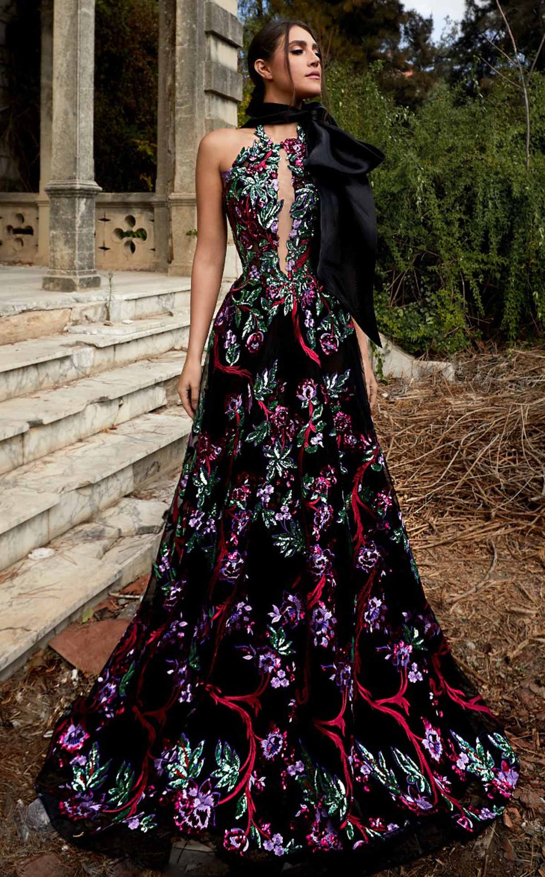 MNM Couture K3951 - Floral A-Line Evening Gown