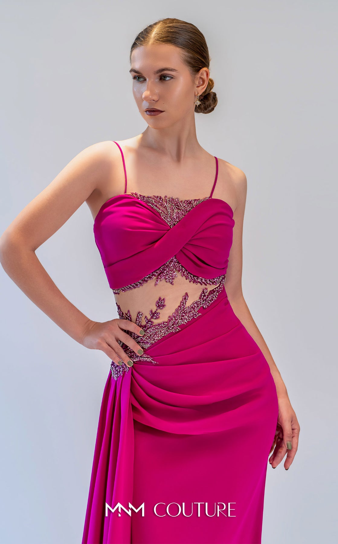 MNM Couture K4081 - Spaghetti Strap Sheath Evening Dress