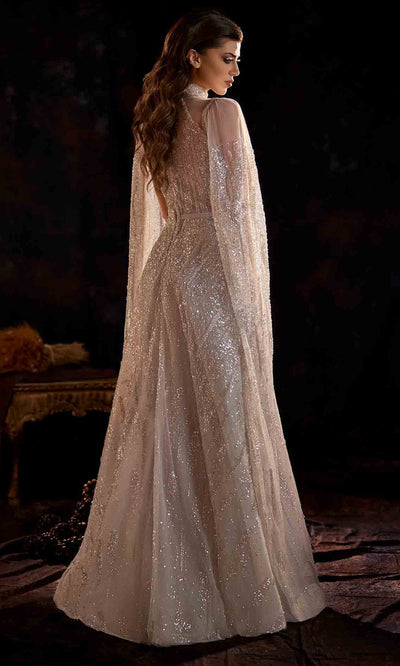 MNM Couture K4223 - High Neck Sequined Long Gown Evening Dresses