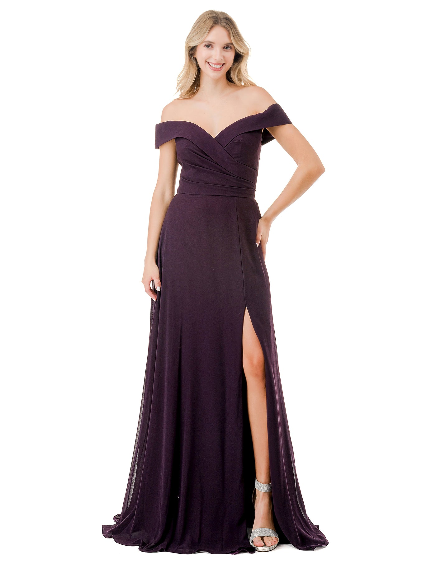 Trevi Collection L2767Y - Off Shoulder Evening Gown