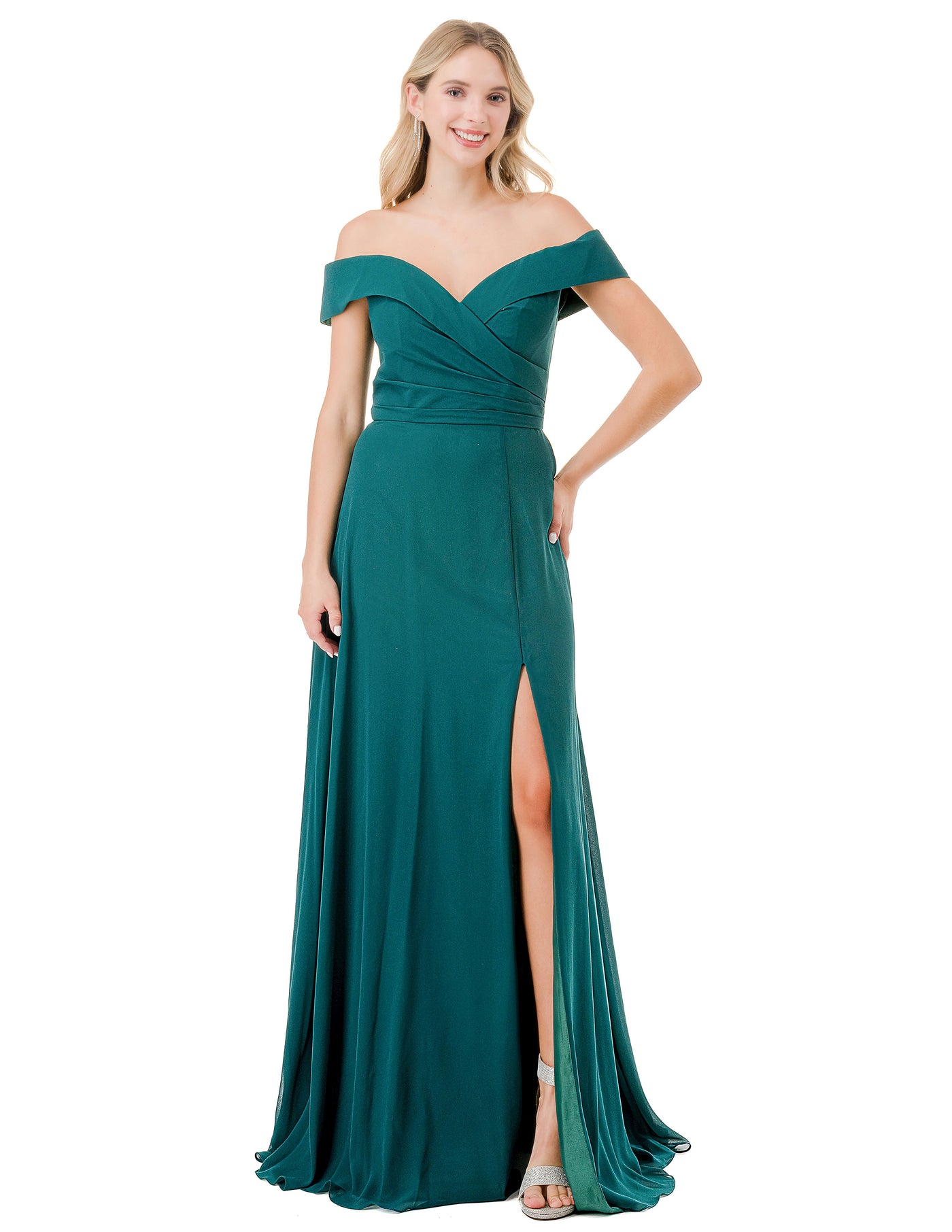 Trevi Collection L2767Y - Off Shoulder Evening Gown