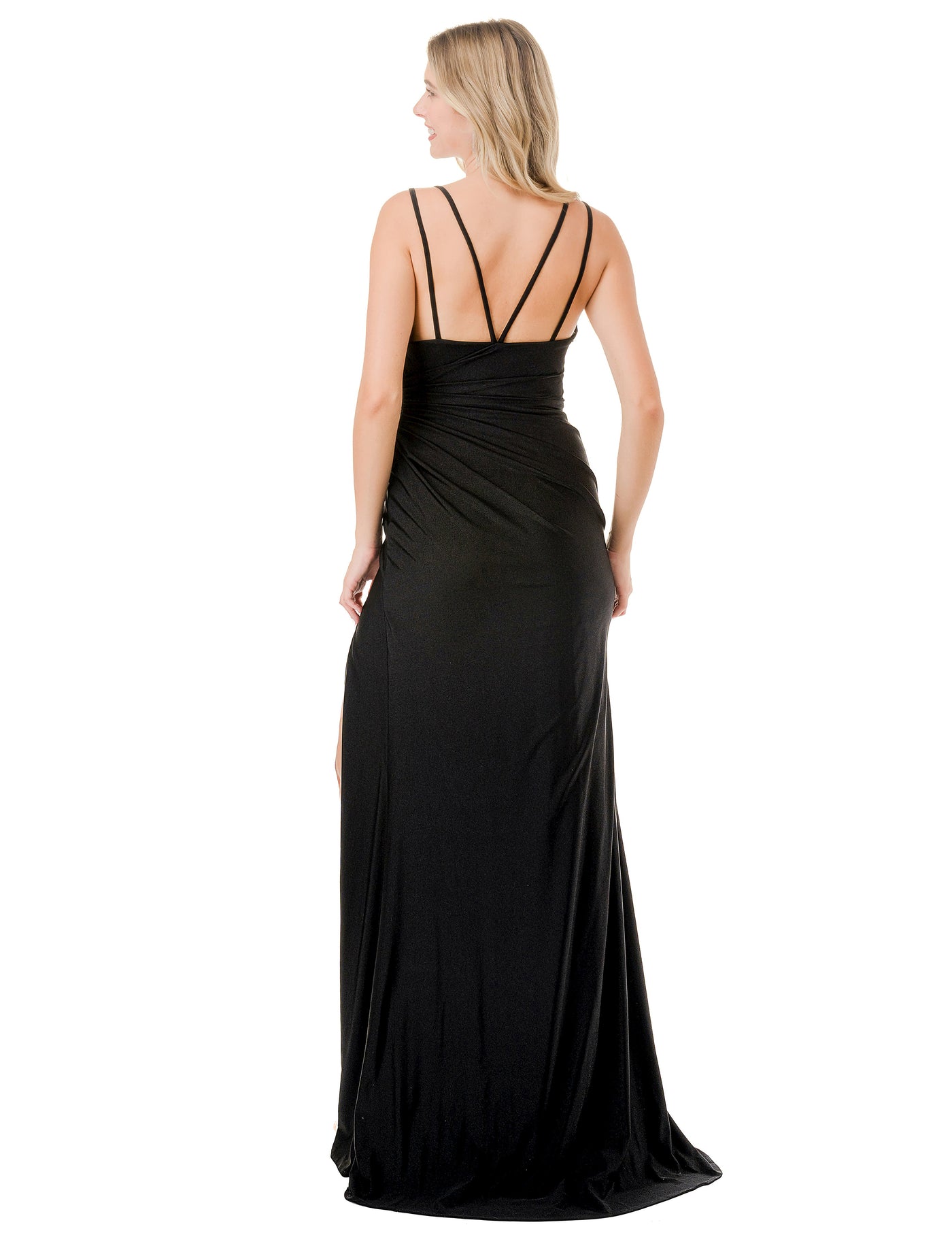 Trevi Collection L2805Y - Ruched Evening Gown