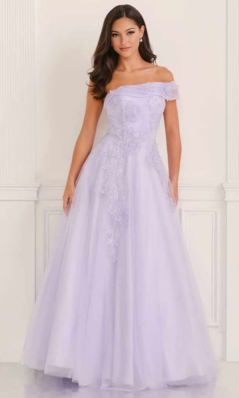Colette by Daphne LC9050 - Layered A-Line Applique Prom Dress Prom Dresses in Purple  