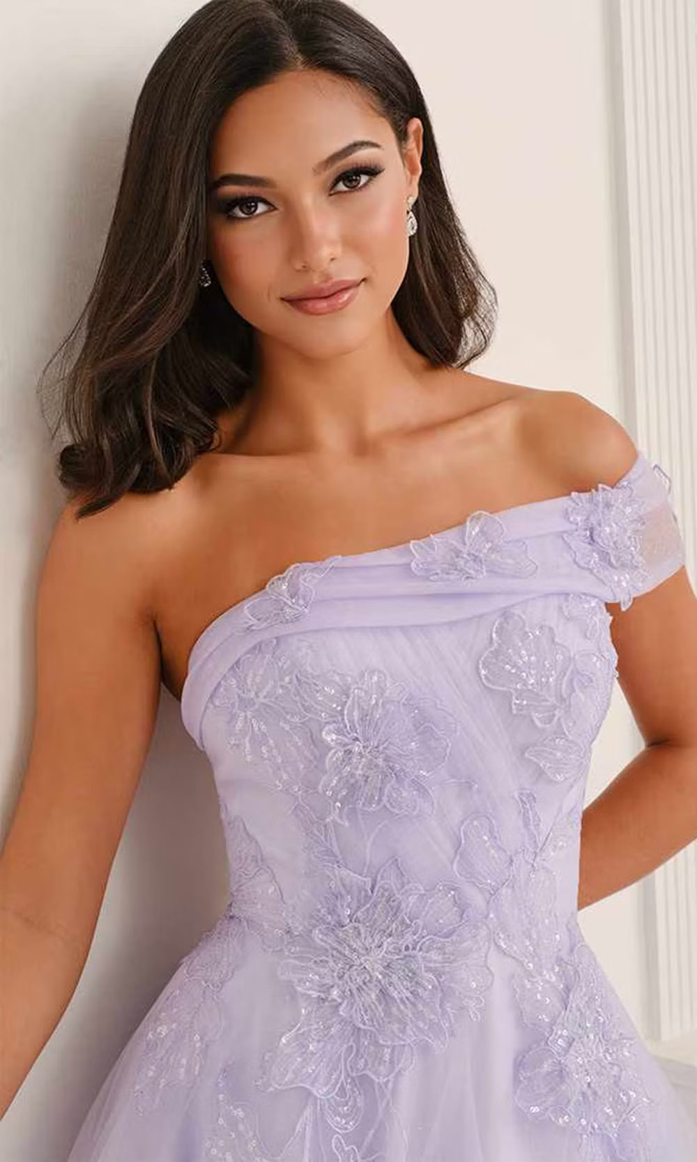 Colette by Daphne LC9050 - Layered A-Line Applique Prom Dress Prom Dresses in Purple  