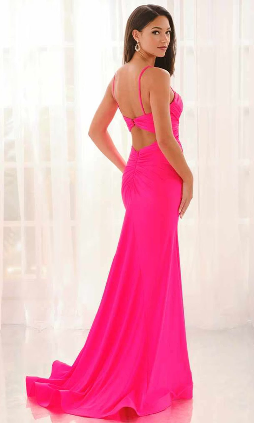 Colette by Daphne LC9076 - Sleeveless Ruched Prom Dress with Cutouts Prom Dresses in Pink  