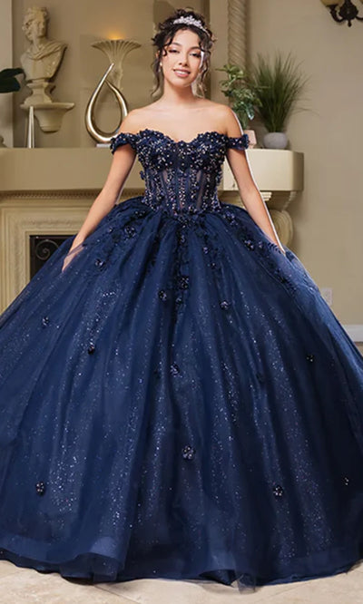 May Queen LK278 - Romantic Off Shoulder Ballgown with Bow Quinceanera Dresses