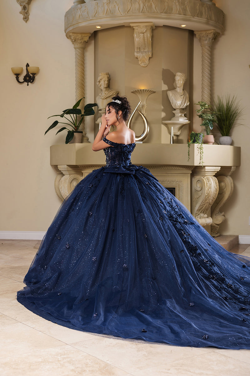 May Queen LK278 - Romantic Off Shoulder Ballgown with Bow Quinceanera Dresses