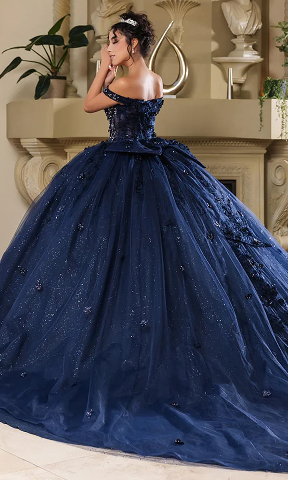 May Queen LK278 - Romantic Off Shoulder Ballgown with Bow Quinceanera Dresses