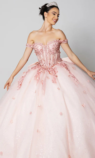 May Queen LK278 - Romantic Off Shoulder Ballgown with Bow Quinceanera Dresses