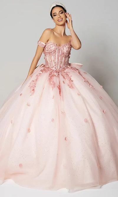 May Queen LK278 - Romantic Off Shoulder Ballgown with Bow Quinceanera Dresses