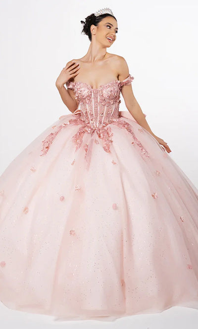 May Queen LK278 - Romantic Off Shoulder Ballgown with Bow Quinceanera Dresses