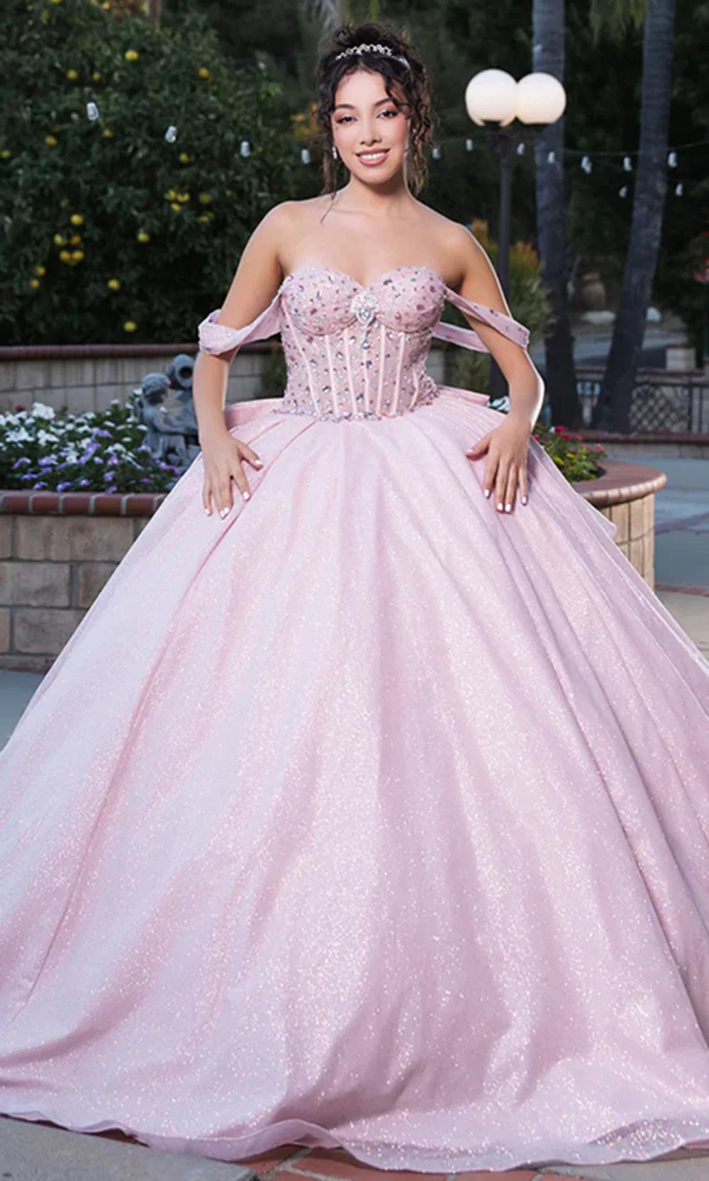 May Queen LK281 - Draped Sleeve Ballgown with Oversized Bow Bridal Dresses