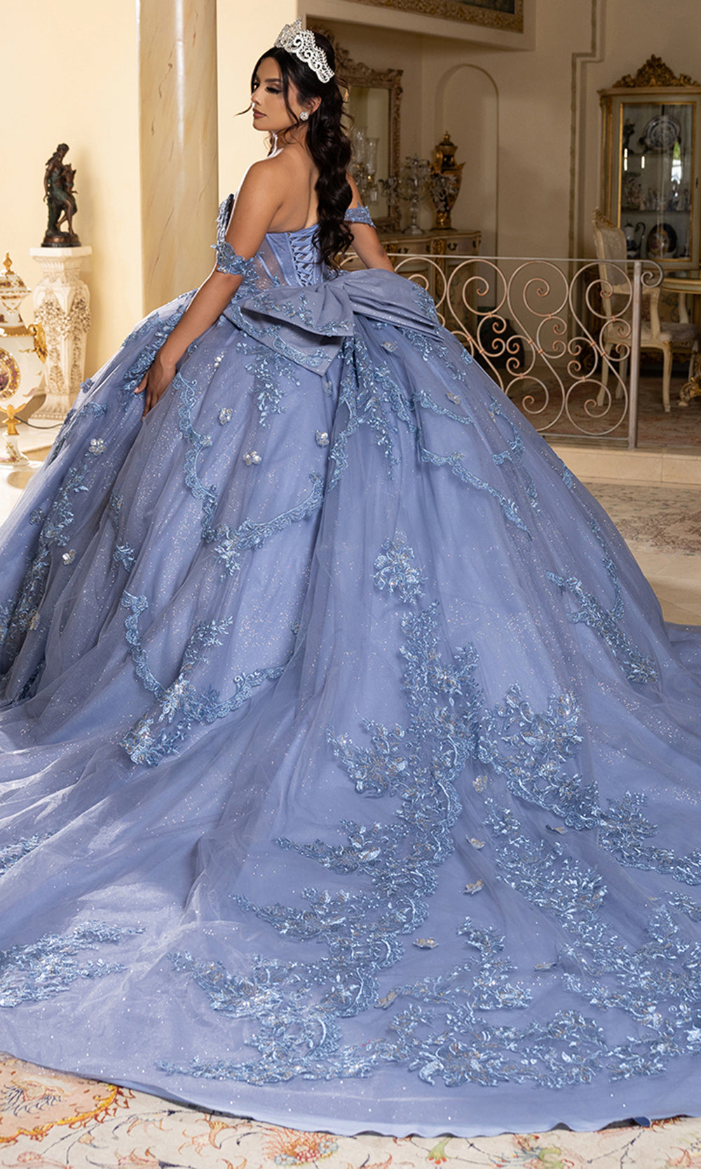 May Queen LK283 - Illusion Corset Lace-Up Back Ballgown Prom Dresses