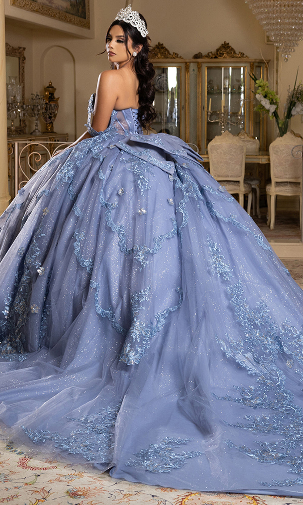 May Queen LK283 - Illusion Corset Lace-Up Back Ballgown Prom Dresses