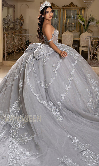 May Queen LK283 - Illusion Corset Lace-Up Back Ballgown Prom Dresses