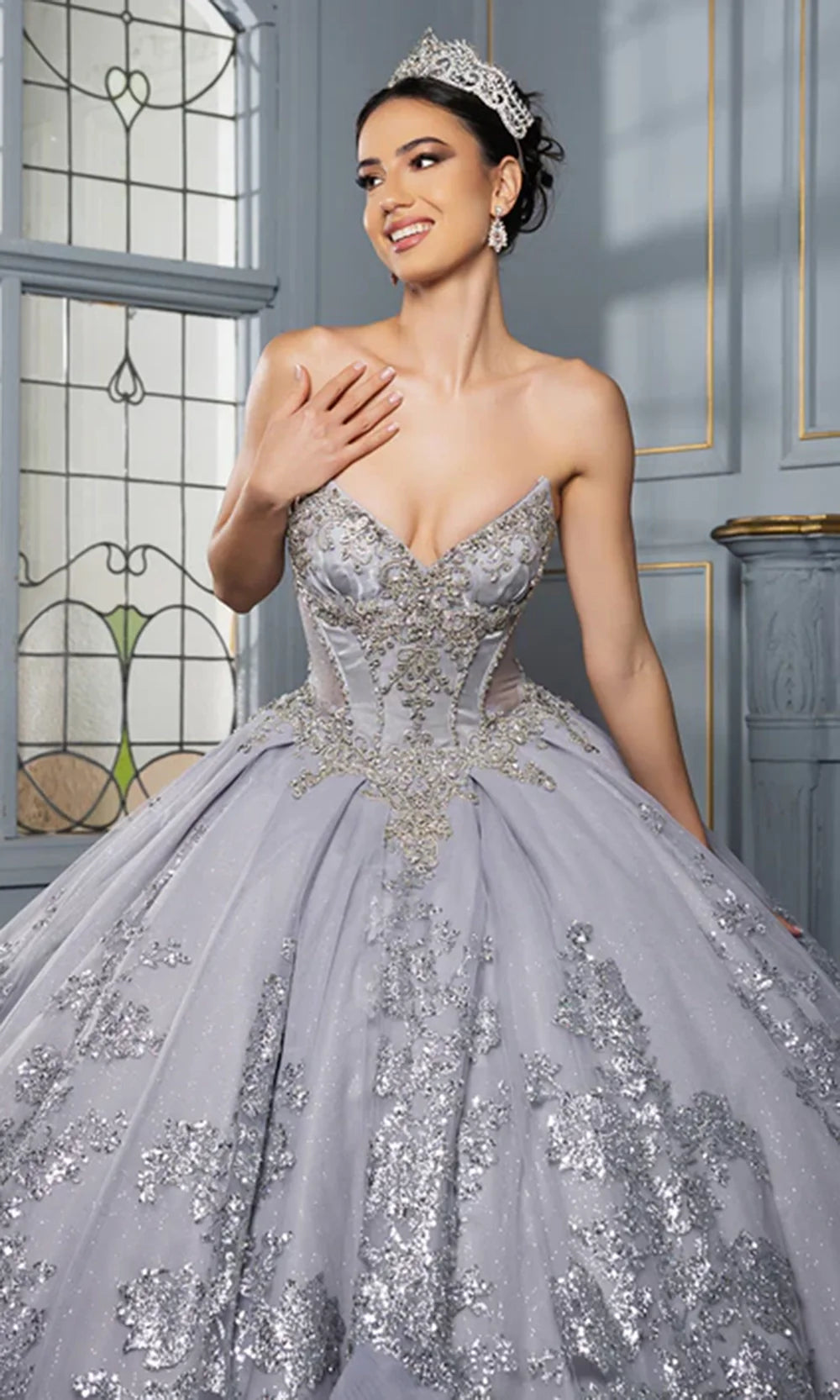 May Queen LK284 - Strapless Beaded Corset Ballgown Quinceanera Dresses