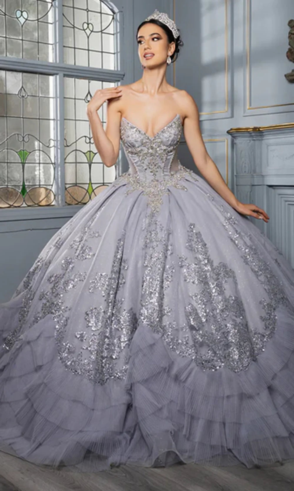 May Queen LK284 - Strapless Beaded Corset Ballgown Quinceanera Dresses