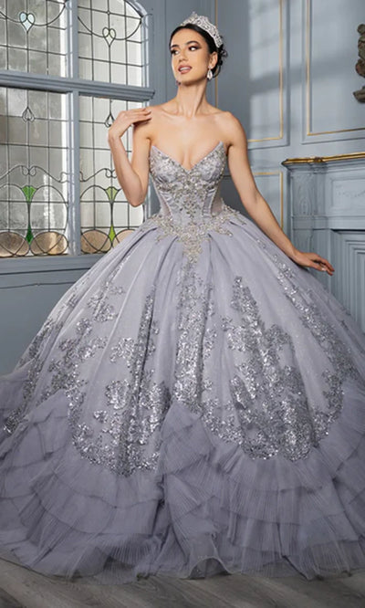 May Queen LK284 - Strapless Beaded Corset Ballgown Quinceanera Dresses