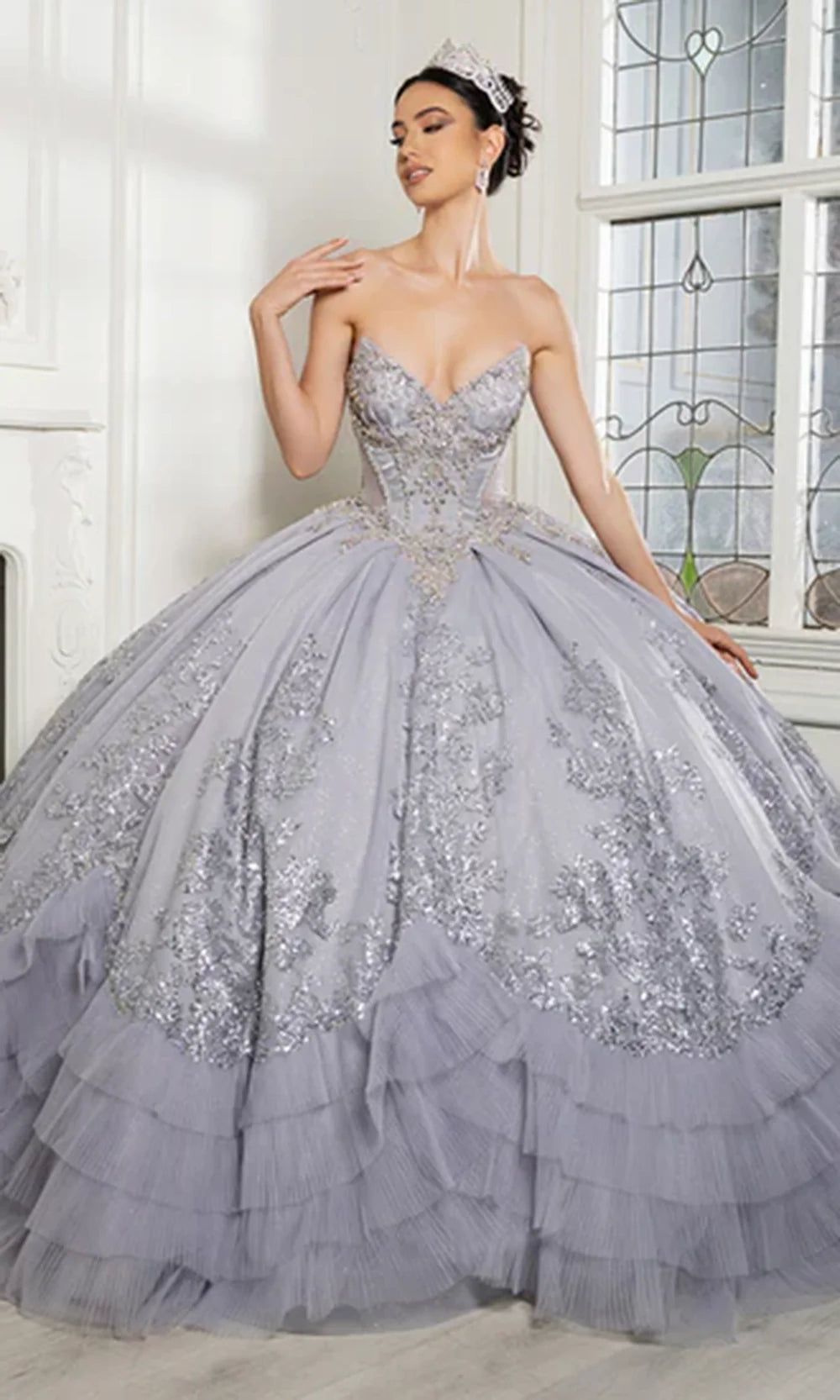May Queen LK284 - Strapless Beaded Corset Ballgown Quinceanera Dresses
