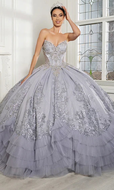 May Queen LK284 - Strapless Beaded Corset Ballgown Quinceanera Dresses