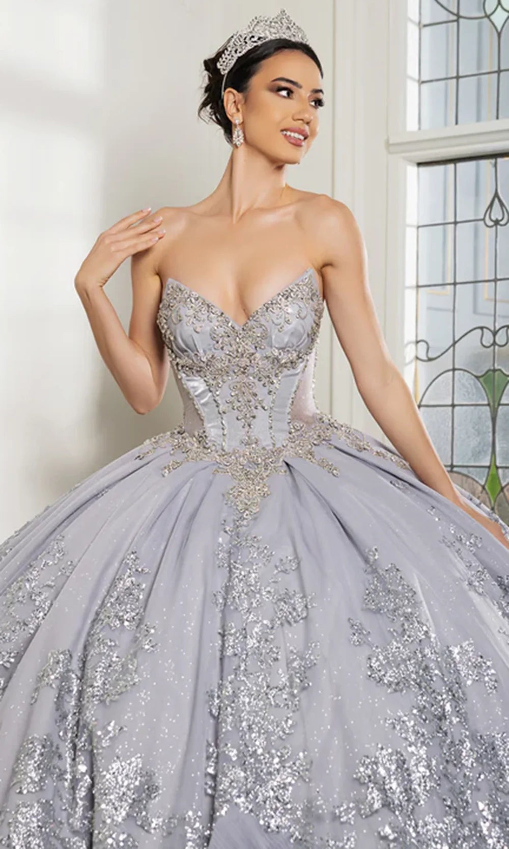 May Queen LK284 - Strapless Beaded Corset Ballgown Quinceanera Dresses