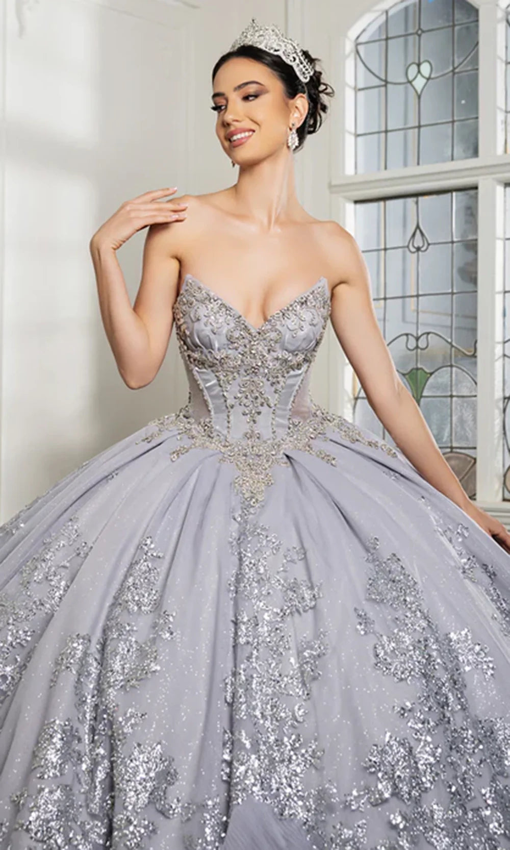 May Queen LK284 - Strapless Beaded Corset Ballgown Quinceanera Dresses