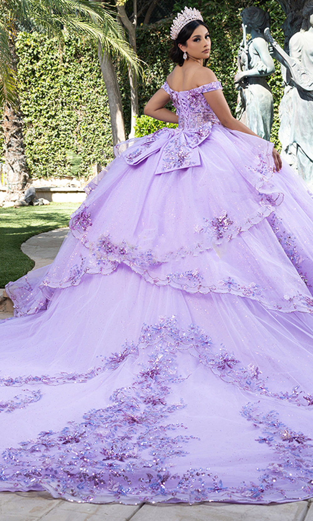 May Queen LK286 - Off Shoulder Ballgown with Scalloped Detail Quinceanera Dresses