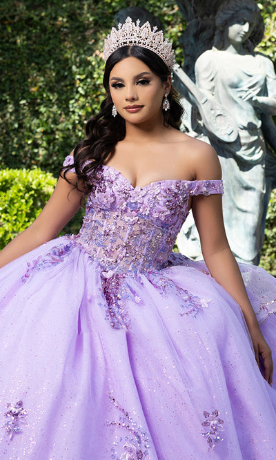 May Queen LK286 - Off Shoulder Ballgown with Scalloped Detail Quinceanera Dresses