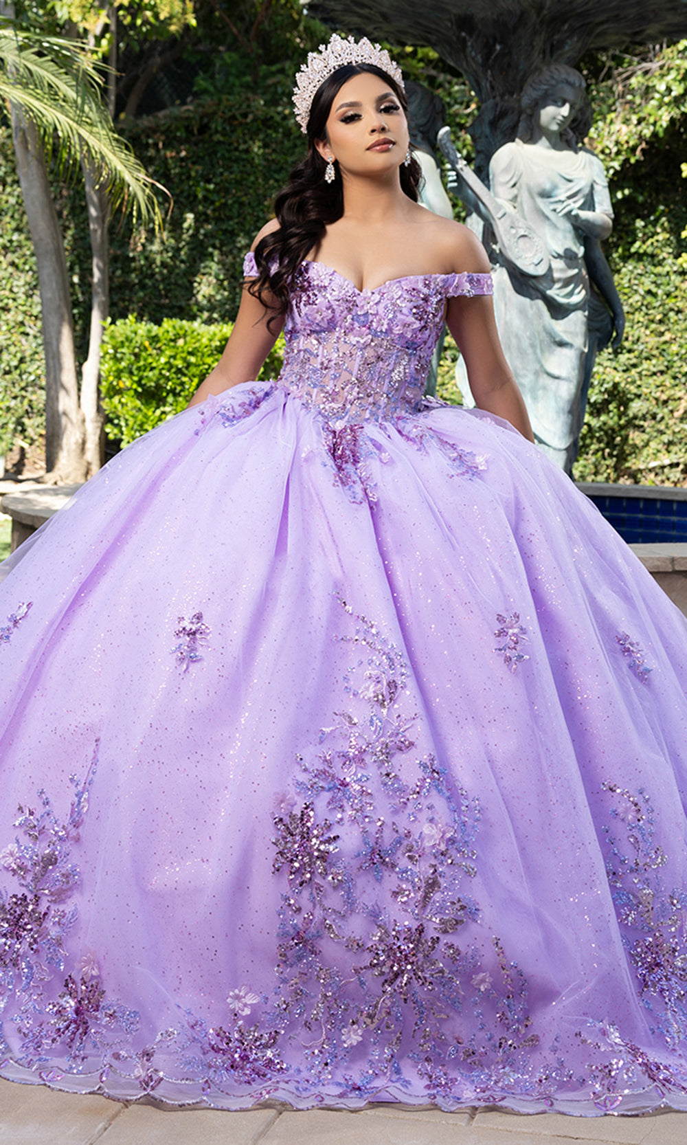 May Queen LK286 - Off Shoulder Ballgown with Scalloped Detail Quinceanera Dresses