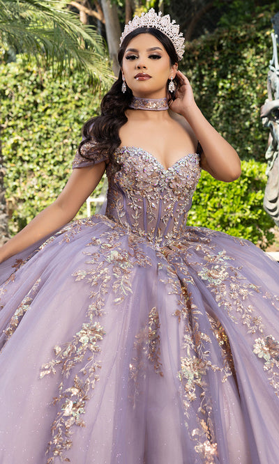 May Queen LK292 - Off Shoulder Beaded Embroidered Gown Quinceanera Dresses