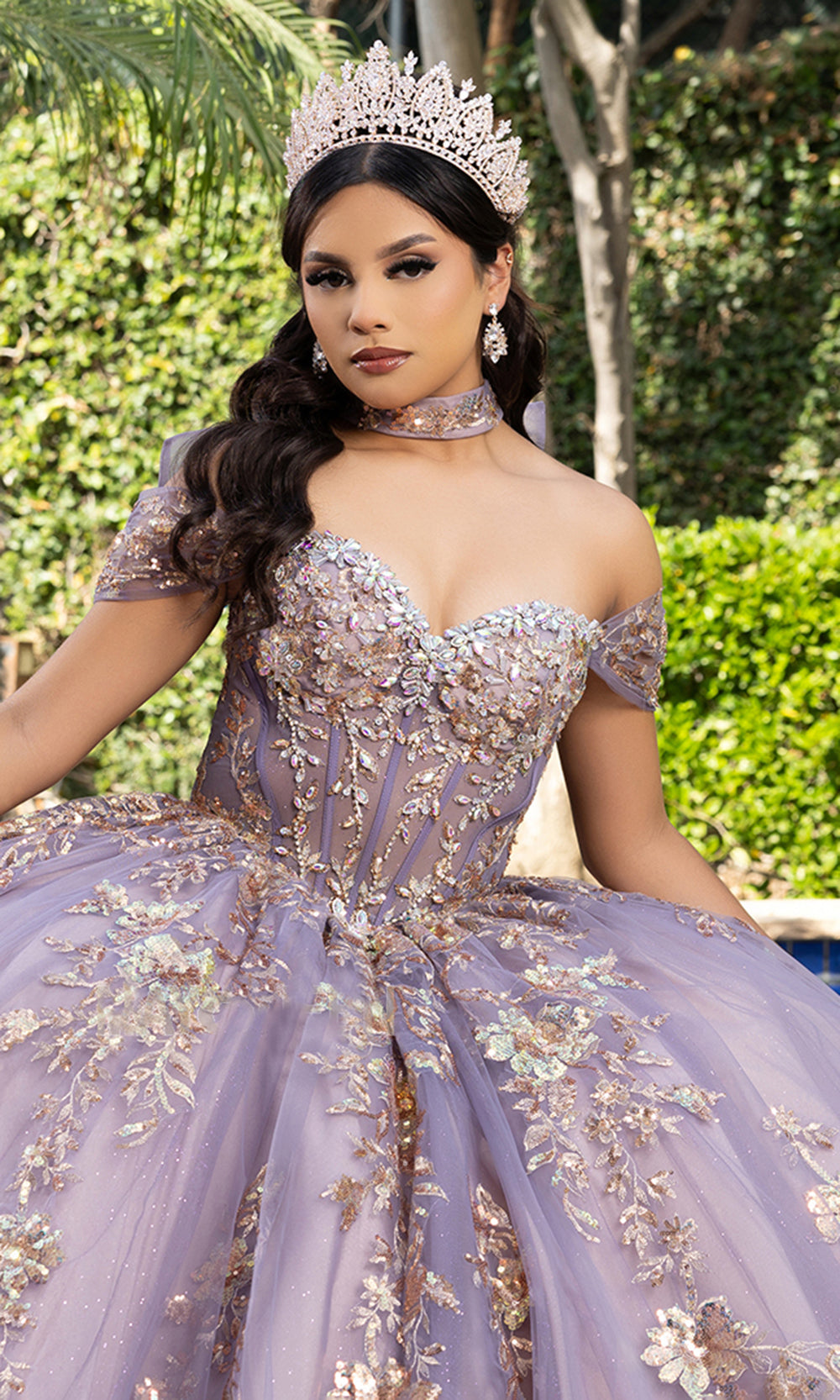 May Queen LK292 - Off Shoulder Beaded Embroidered Gown Quinceanera Dresses