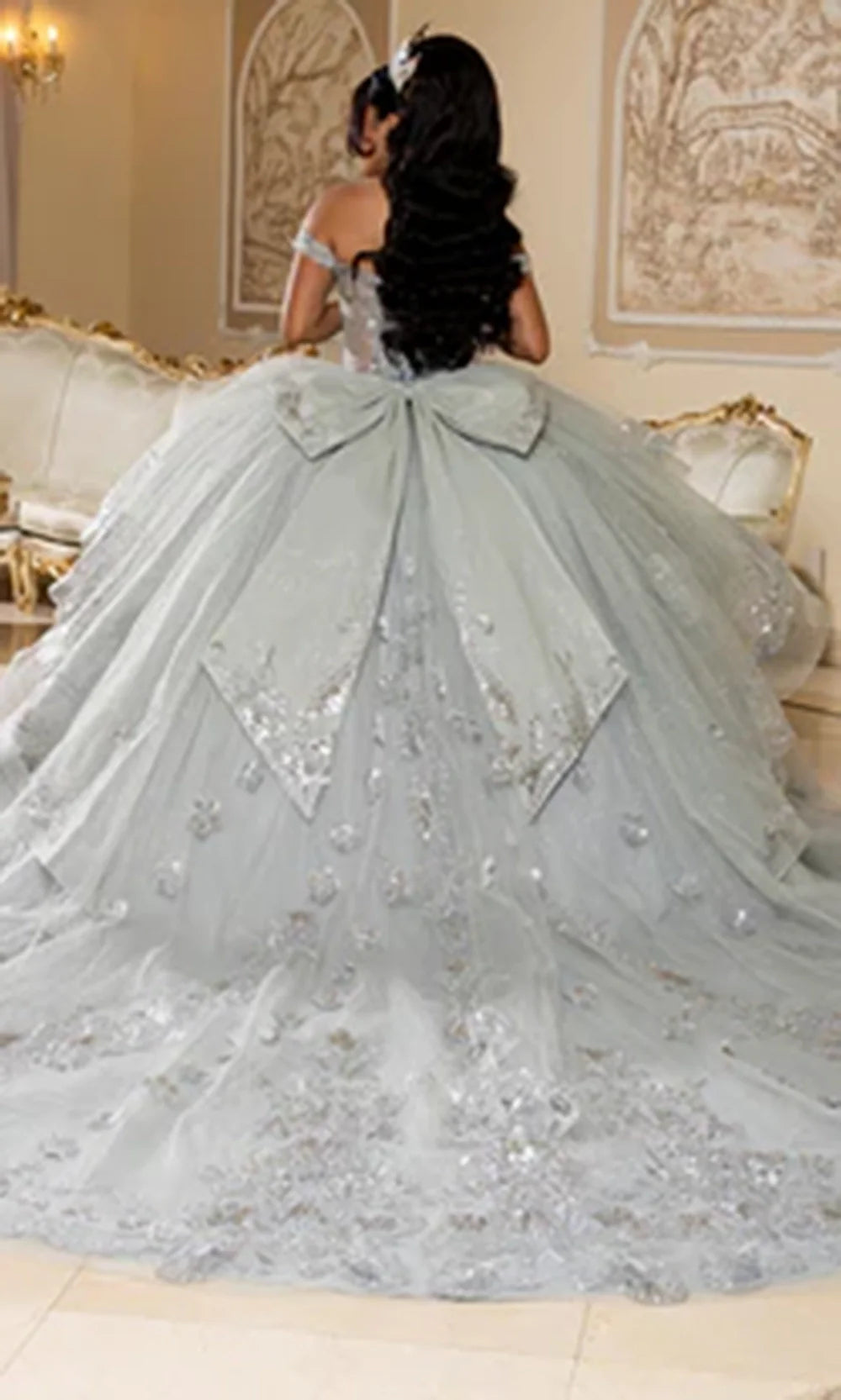 May Queen LK293 - Sweetheart Neck Oversized Bow Ballgown