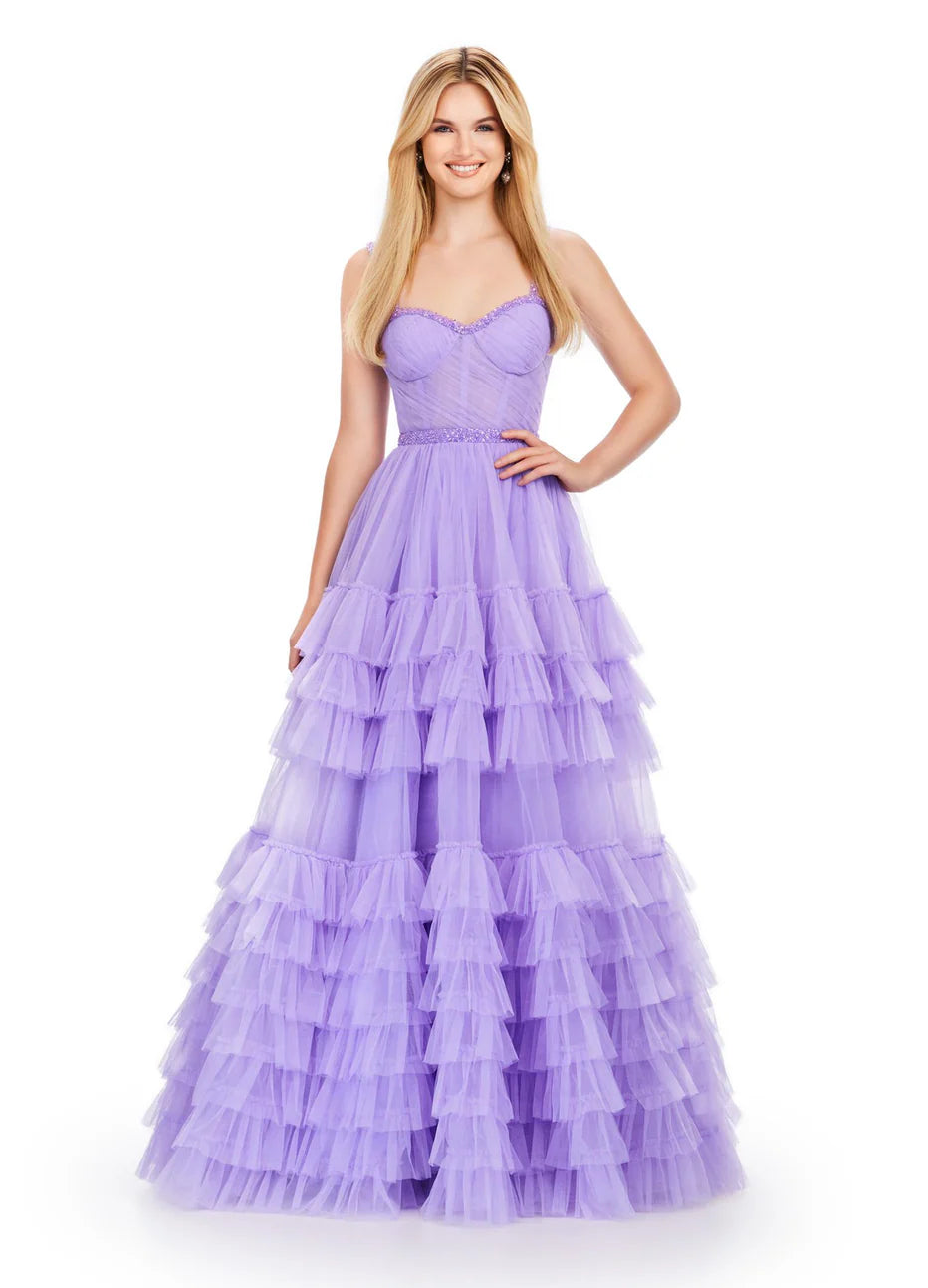 Ashley Lauren 11603 - Spaghetti Strap Tulle Prom Dress
