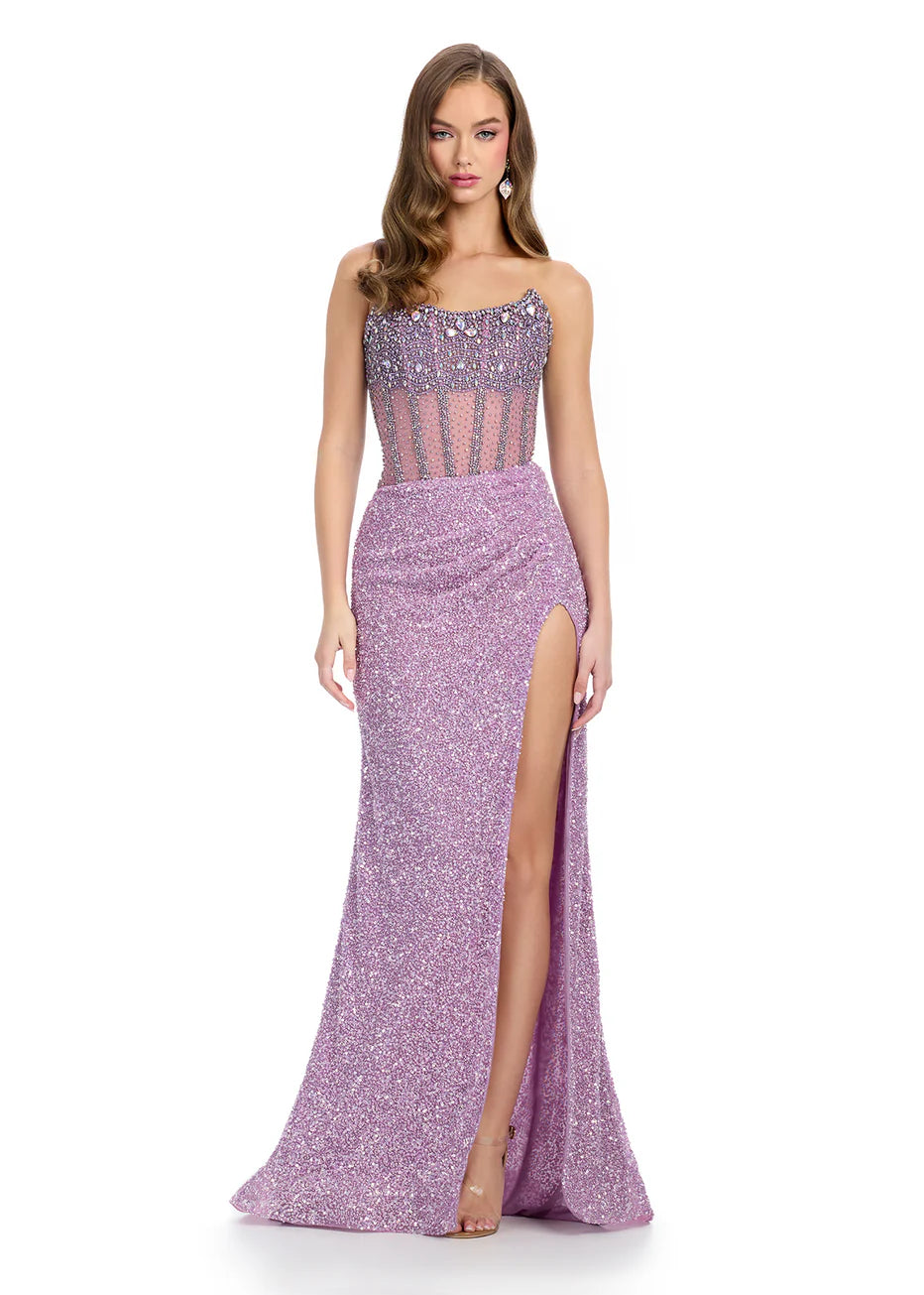 Ashley Lauren 11830 - Strapless Fully Beaded Evening Gown