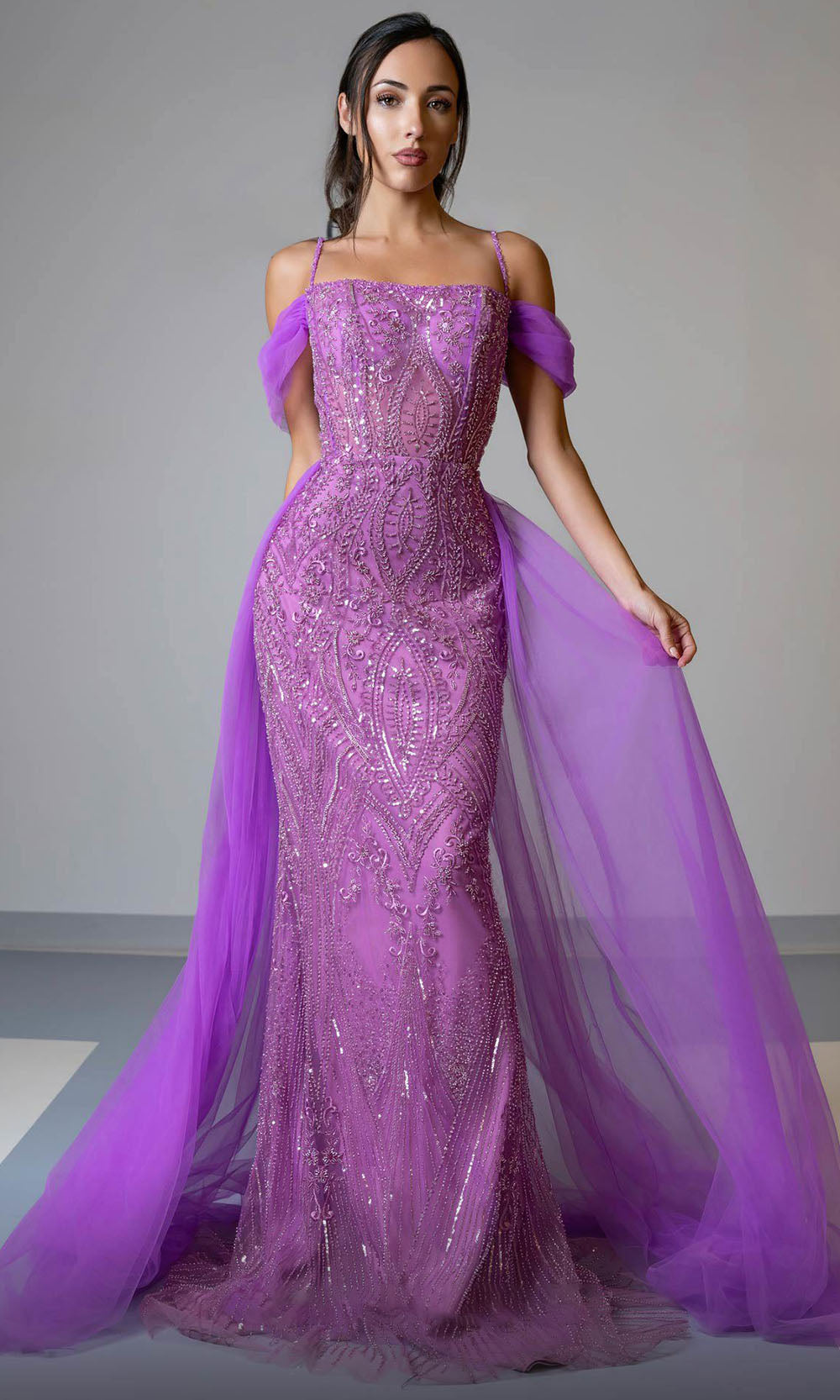 MNM COUTURE M1047 - Straight Neckline Evening Gown Mother of the Bride Dresses