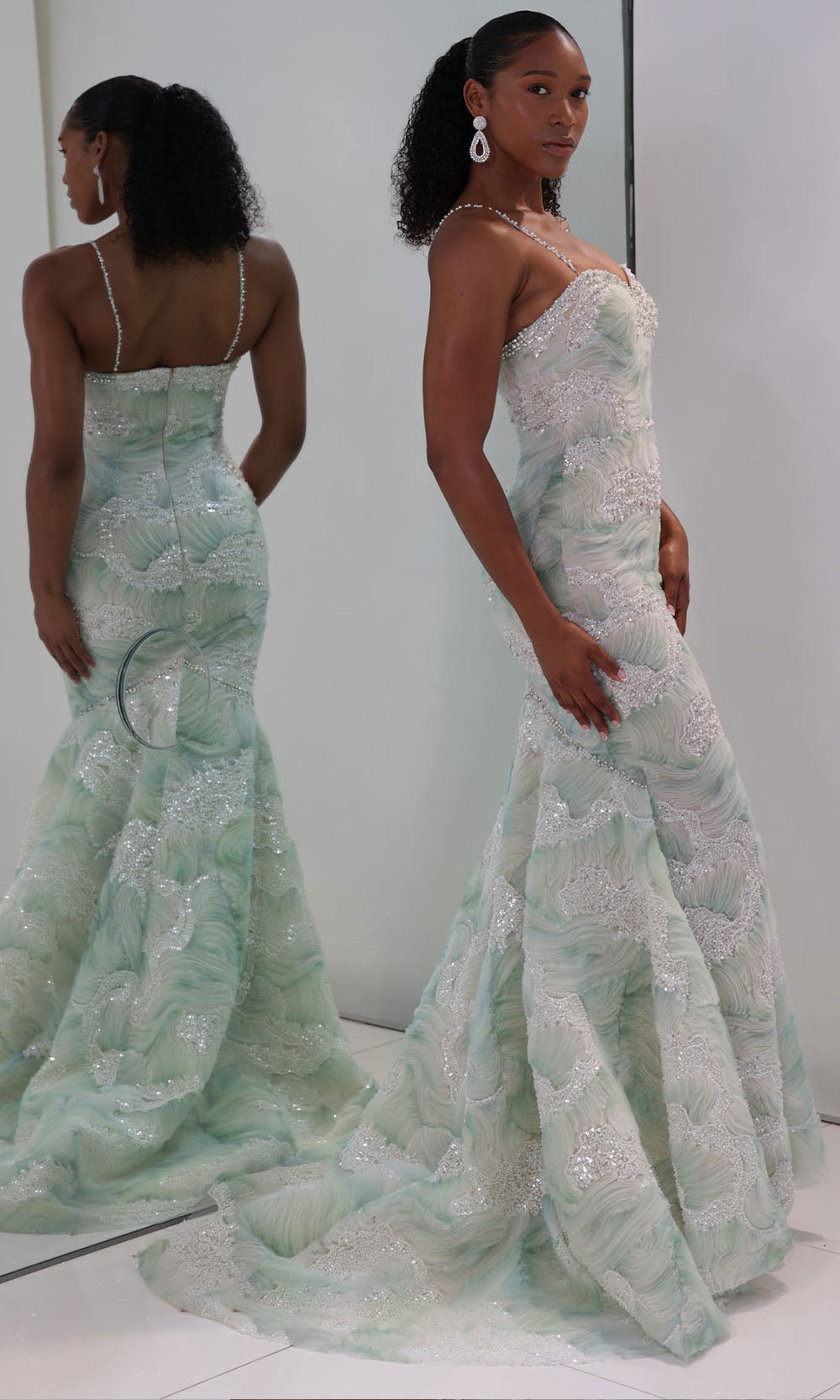 MNM COUTURE M1133 - Sweetheart Embellished Evening Gown Prom Dresses Green