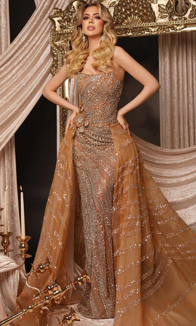 MNM Couture M1186 - Glamorous Strapless Gown with Beading Prom Dresses