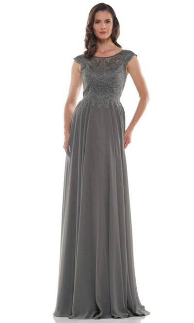 Marsoni by Colors M238-1 - Cap Sleeve A-line Gown with Embroidery Formal Gowns