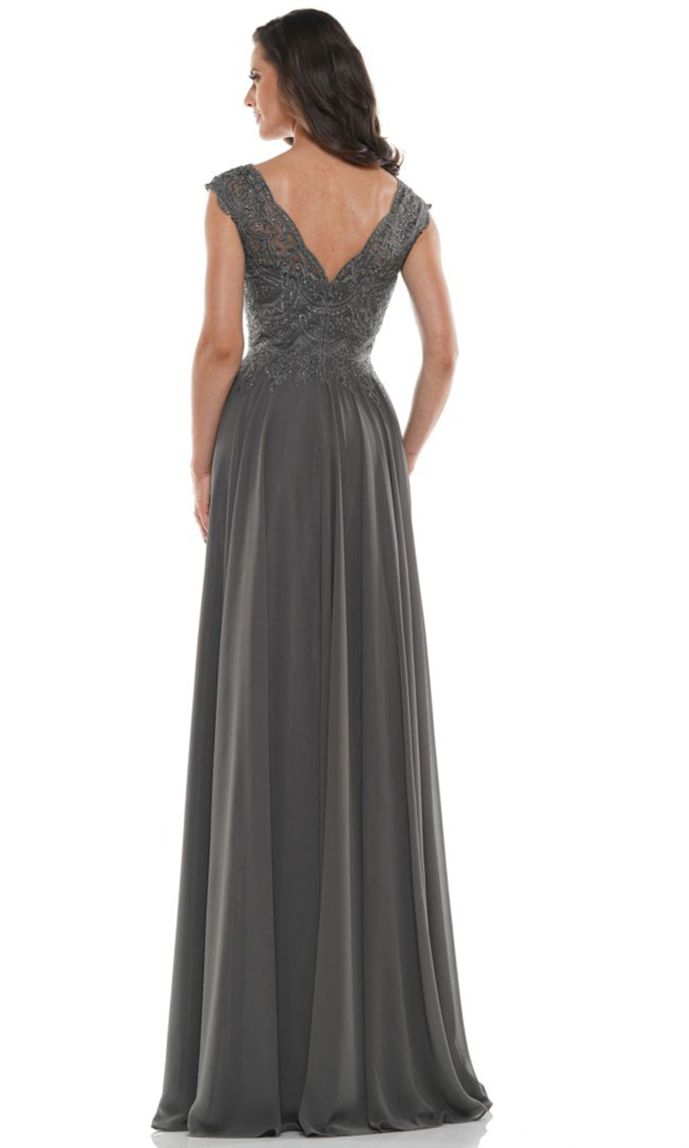 Marsoni by Colors M238-1 - Cap Sleeve A-line Gown with Embroidery Formal Gowns