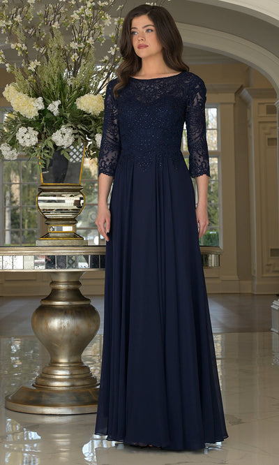 Marsoni by Colors M238SL-1 - Embroidered Top A-line Formal Gown Mother of the Bride Dresses