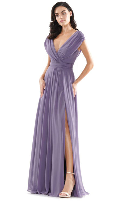 Marsoni by Colors M251-1 - V-Neck Bodice Flowy Chiffon Gown Formal Gowns
