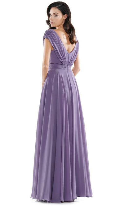 Marsoni by Colors M251-1 - V-Neck Bodice Flowy Chiffon Gown Formal Gowns