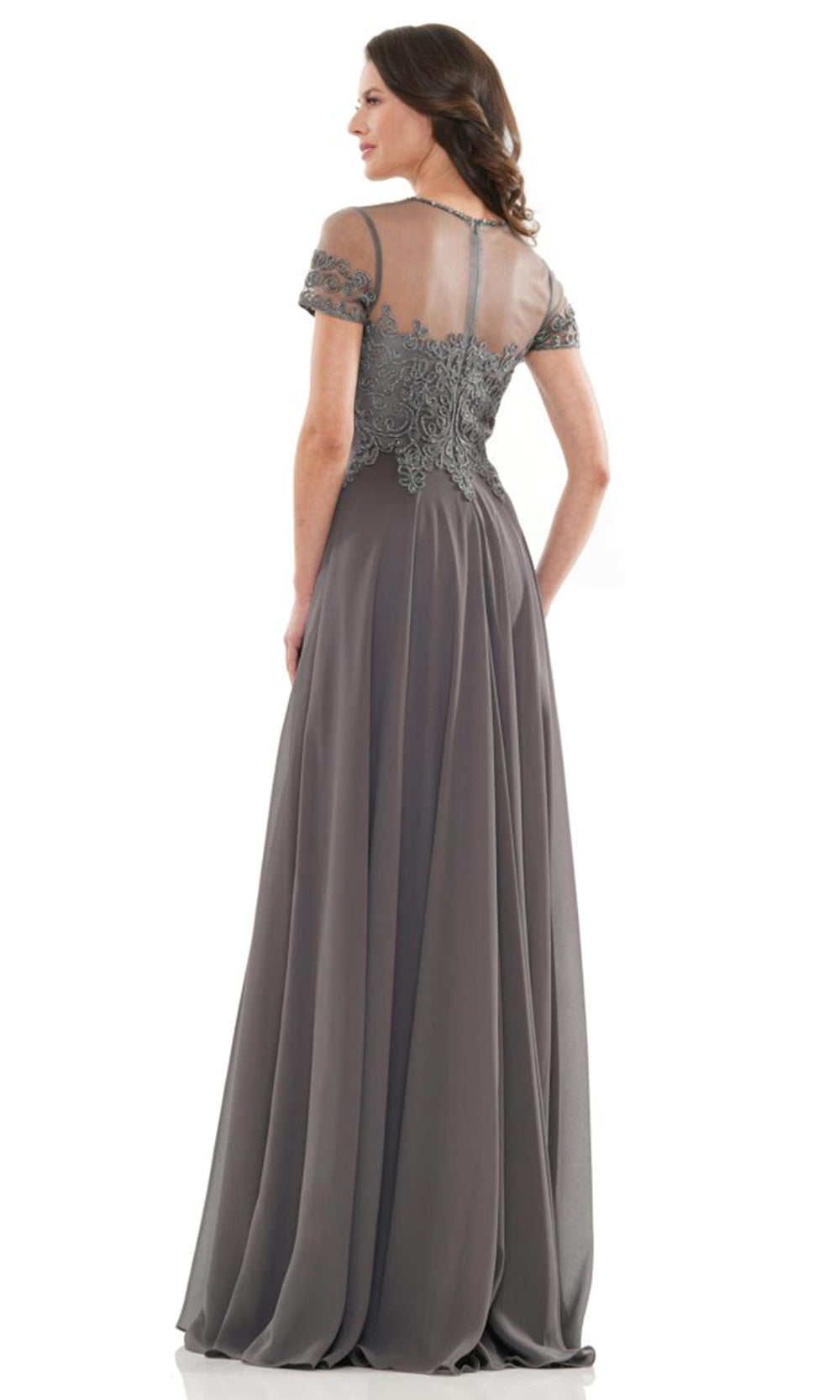 Marsoni by Colors M271-1 - Short Sleeve Chiffon A-line Gown Formal Gowns