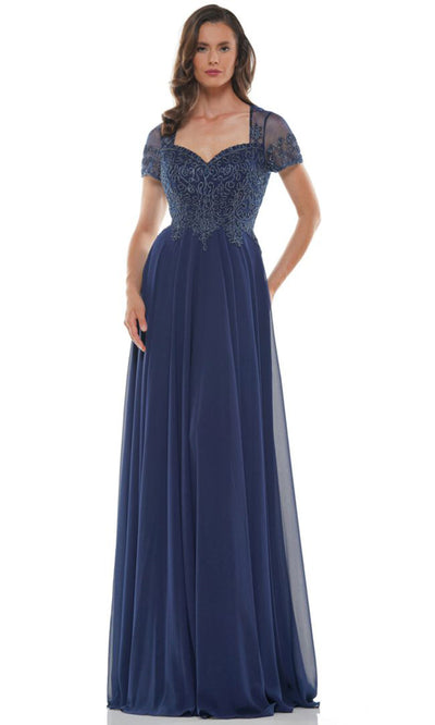 Marsoni by Colors M271-1 - Short Sleeve Chiffon A-line Gown Formal Gowns